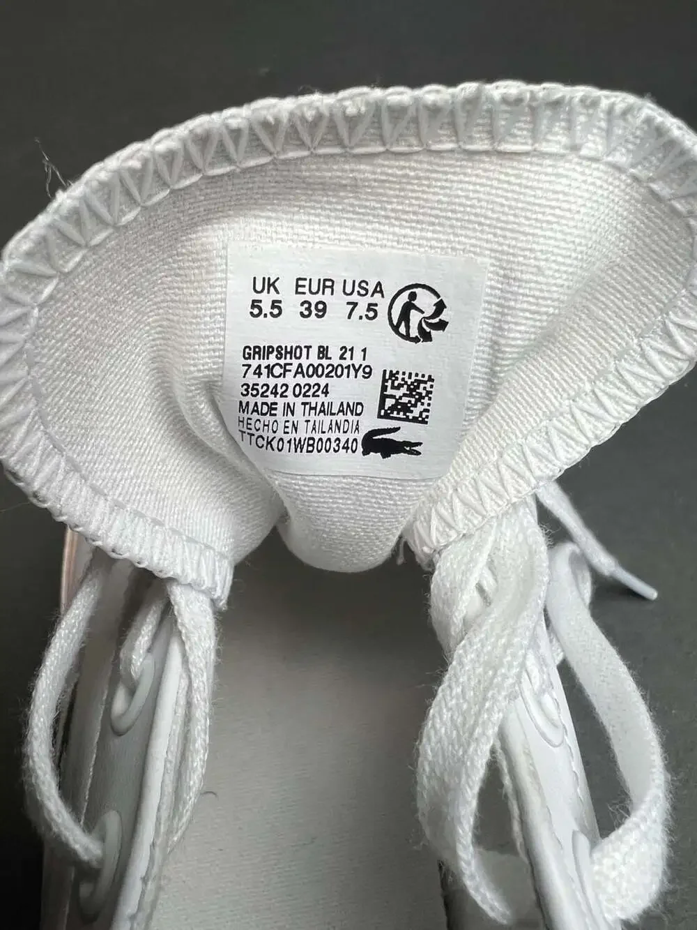 Lacoste Gripshot  Women's Leather Sneakers White Light Pink Size  US 7.5 Euro 39